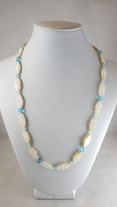 Blue Calcedony Czech Glass Necklace