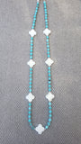 Hubei Turquoise and Mother of Pearl Clover Necklace