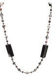 Tourmalinated Quartz, multi colored Tourmaline, and Agate Necklace