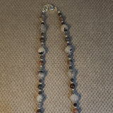 Tourmalinated Quartz, multi colored Tourmaline, and Agate Necklace