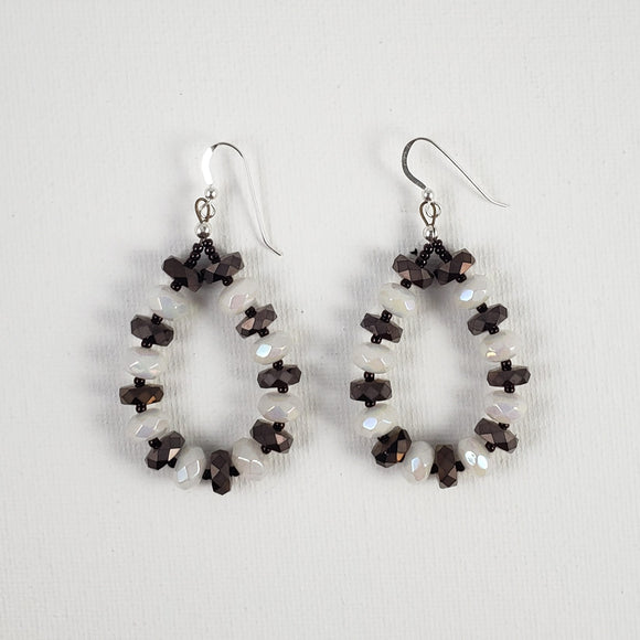 Deep Brown Crystal Drop Earrings