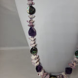 Purple Shell, Amethyst, and Abalone Necklace