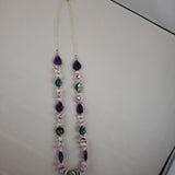 Purple Shell, Amethyst, and Abalone Necklace
