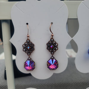 Pink crystal earrings