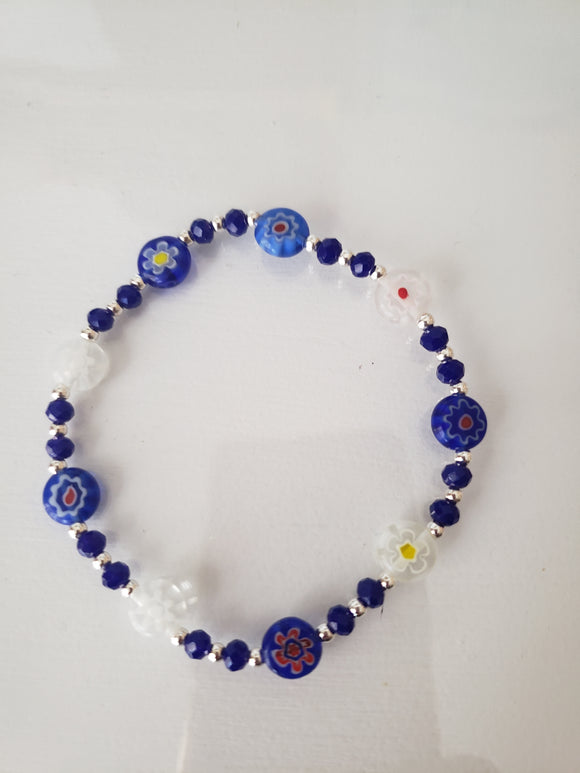 Blue & Yellow Flower Beads