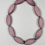 Pink Opaque Oval Czech Glass