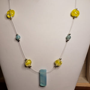 Yellow & Turquoise Floating Necklace